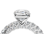 White gold Asscher Brilliant Solitaire with Pavé Band and Four-Prong Setting_8