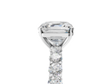 White gold Asscher Brilliant Solitaire with Pavé Band and Four-Prong Setting_9
