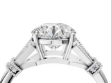 White gold Asscher Brilliant Solitaire with Pave Band and Four-Prong Setting_10
