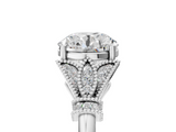 White gold Asscher Brilliant Solitaire with Pave Band and Four-Prong Setting_11