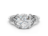 White gold Asscher Brilliant Solitaire with Pave Band and Four-Prong Setting_6