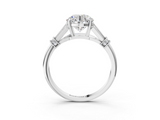 White gold Asscher Brilliant Solitaire with Pave Band and Four-Prong Setting_9