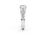 White gold Asscher Brilliant Solitaire with Side Stones on a Pave Band and Four-Prong Setting_39