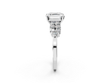 White gold Asscher Cluster Diamond Engagement Ring with Pavé Band and Four-Prong Setting_26