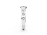 White gold Asscher Cut Brilliant Channel-Set Diamond Ring with Bezel Prong Setting_28