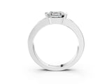 White gold Asscher Cut Brilliant Channel-Set Diamond Ring with Bezel Prong Setting_29