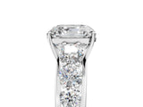 White gold Asscher Cut Brilliant Diamond Pavé Band with Six-Prong Setting_12