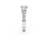 White gold Asscher Cut Brilliant Diamond Pavé Band with Six-Prong Setting_21