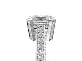 White gold Asscher Cut Brilliant Split Shank Pave Solitaire Ring with Four-Prong Setting_12