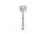 White gold Asscher Cut Brilliant Split Shank Pave Solitaire Ring with Four-Prong Setting_9