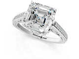 White gold Asscher Cut Cathedral Pave Diamond Engagement Ring with Six-Prong Setting_33