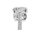 White gold Asscher Cut Cathedral Pave Diamond Engagement Ring with Six-Prong Setting_37