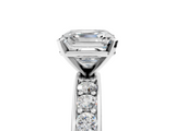 White gold Asscher Cut Channel Set Diamond Engagement Ring with Four-Prong Setting_11