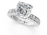 White gold Asscher Cut Channel Set Diamond Engagement Ring with Four-Prong Setting_7