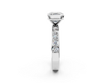White gold Asscher Cut Channel Set Diamond Engagement Ring with Four-Prong Setting_8