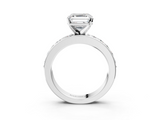 White gold Asscher Cut Channel Set Diamond Engagement Ring with Four-Prong Setting_9