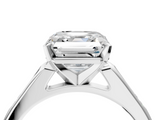 White gold Asscher Cut Channel Set Solitaire Engagement Ring with Four-Prong Setting_11