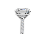 White gold Asscher Cut Channel Set Solitaire Engagement Ring with Four-Prong Setting_12