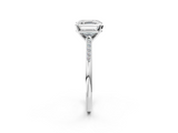 White gold Asscher Cut Channel Set Solitaire Engagement Ring with Four-Prong Setting_9