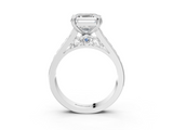 White gold Asscher Cut Channel Set Solitaire Engagement Ring with Prong Setting_13