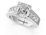 White gold Asscher Cut Cut Channel Set Solitaire Ring with Four-Prong Setting_39