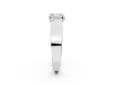 White gold Asscher Cut Cut Diamond Channel Set Solitaire Ring with Four-Prong Setting_358