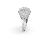 White gold Asscher Cut Diamond Bezel Set Pavé Dome Mens Ring_2