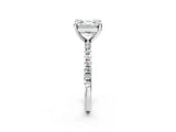 White gold Asscher Cut Diamond Brilliant Solitaire Ring with Pavé Band and Four-Prong Setting_107