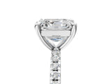 White gold Asscher Cut Diamond Brilliant Solitaire Ring with Pavé Band and Four-Prong Setting_110