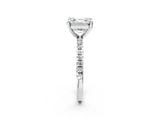 White gold Asscher Cut Diamond Brilliant Solitaire Ring with Pavé Band and Four-Prong Setting_184