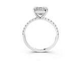 White gold Asscher Cut Diamond Brilliant Solitaire Ring with Pavé Band and Four-Prong Setting_20