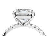 White gold Asscher Cut Diamond Brilliant Solitaire Ring with Pavé Band and Four-Prong Setting_21