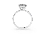 White gold Asscher Cut Diamond Brilliant Solitaire Ring with Pavé Band and Four-Prong Setting_27