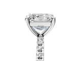 White gold Asscher Cut Diamond Brilliant Solitaire Ring with Pavé Band and Four-Prong Setting_276