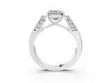White gold Asscher Cut Diamond Channel Set Solitaire Ring with Four-Prong Setting_13