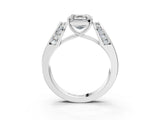 White gold Asscher Cut Diamond Channel Set Solitaire Ring with Four-Prong Setting_25