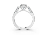 White gold Asscher Cut Diamond Channel Set Solitaire Ring with Four-Prong Setting_85