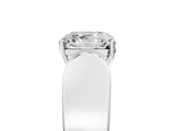 White gold Asscher Cut Diamond Channel Set Solitaire Ring with Four-Prong Setting_87