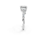White gold Asscher Cut Diamond Cluster Pavé Band with Four-Prong Setting_11
