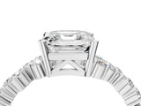 White gold Asscher Cut Diamond Cluster Pavé Band with Four-Prong Setting_13