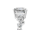 White gold Asscher Cut Diamond Cluster Pavé Band with Four-Prong Setting_14