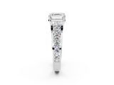 White gold Asscher Cut Diamond Engagement Ring with Pavé Band and Four-Prong Setting_11