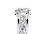 White gold Asscher Cut Diamond Engagement Ring with Pavé Band and Four-Prong Setting_14