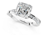 White gold Asscher Cut Diamond Engagement Ring with Side Stone Accents and Four-Prong Setting_16