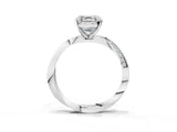 White gold Asscher Cut Diamond Engagement Ring with Side Stone Accents and Four-Prong Setting_183