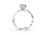White gold Asscher Cut Diamond Engagement Ring with Side Stone Accents and Four-Prong Setting_18