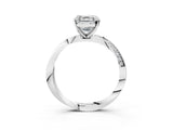 White gold Asscher Cut Diamond Engagement Ring with Side Stone Accents and Four-Prong Setting_21