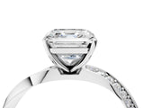 White gold Asscher Cut Diamond Engagement Ring with Side Stone Accents and Four-Prong Setting_22