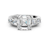 White gold Asscher Cut Diamond Five-Stone Prong Set White Gold Ring_35