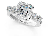 White gold Asscher Cut Diamond Five-Stone Prong Set White Gold Ring_36